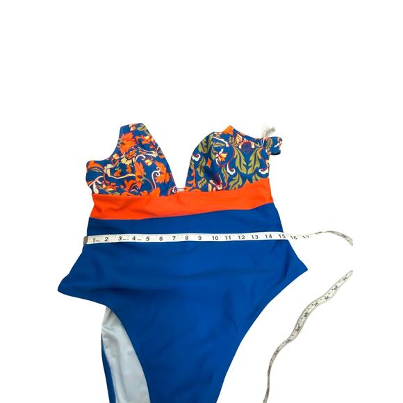 NWT- Cupshe Colorblock Plunging Tummy Control One Piece Swimsuit XL - Picture 9 of 9